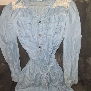 Maurices Light Blue Long Sleeve Dress